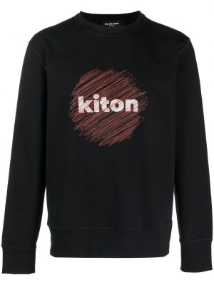 Βαμβακερός φούτερ με σχέδιο Kiton μαύρο