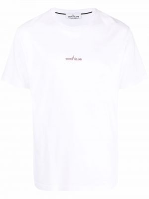 Camiseta con estampado Stone Island blanco