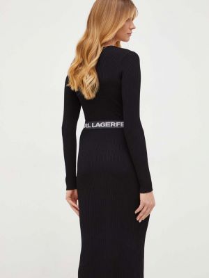 Testhezálló midi ruha Karl Lagerfeld fekete