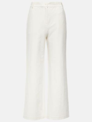 Памучни панталон от джърси Max Mara бяло