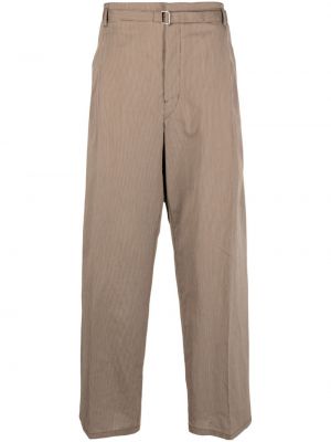 Ravne hlače s črtami Lemaire rjava
