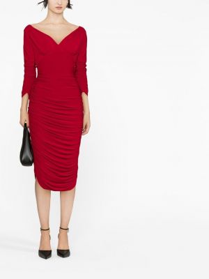 Drapované koktejlové šaty Norma Kamali červené