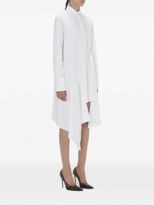 Asimetriškas medvilninis marškininė suknelė Jw Anderson balta