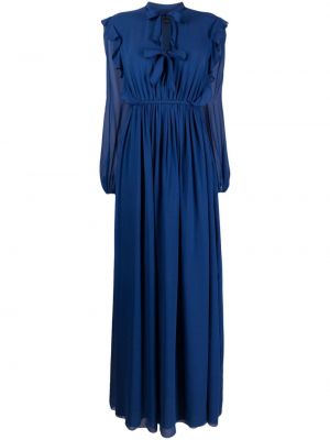 Копринена вечерна рокля с панделка Giambattista Valli синьо
