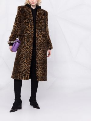 Raštuotas paltas leopardinis Balenciaga ruda