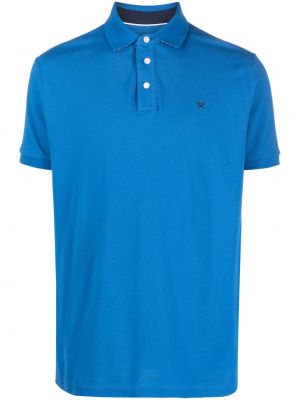 Poloshirt med broderier Hackett blå