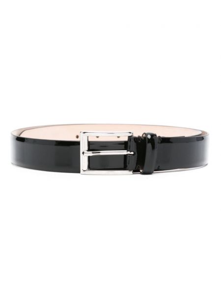 Ceinture en cuir verni à boucle Maison Margiela noir