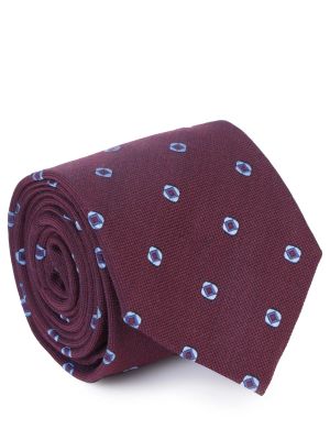 Кашемировый шелковый галстук с принтом Canali бордовый