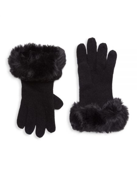 Шерстяные перчатки Adrienne Landau черные