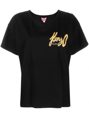 Raštuotas medvilninis marškinėliai Kenzo juoda