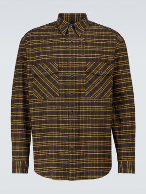Camisa de seda de algodón a cuadros Auralee marrón