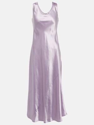Saténové midi šaty Max Mara fialová