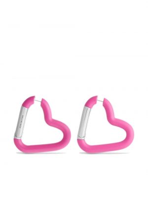 Σκουλαρίκια με μοτίβο καρδιά Balenciaga ροζ