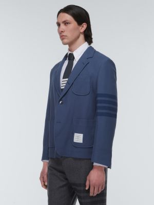 Pamuklu blazer Thom Browne mavi