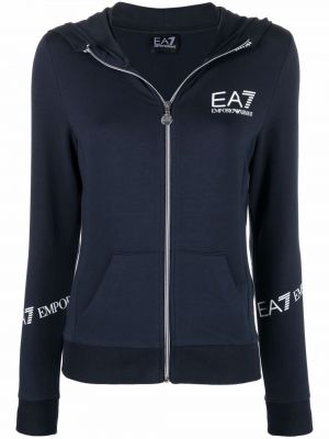 Zip hettegenser Ea7 Emporio Armani blå