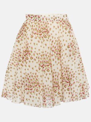 Pamučna mini suknja visoki struk s cvjetnim printom Giambattista Valli