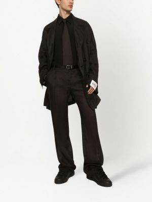 Hedvábná košile s knoflíky Dolce & Gabbana černá