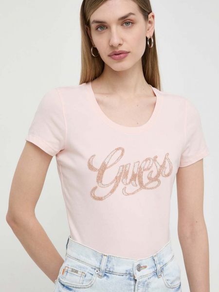 Majica kratki rukavi Guess ružičasta