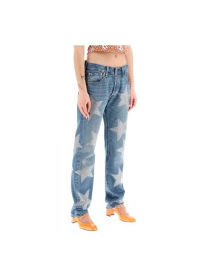 Niebieskie proste jeansy w gwiazdy Collina Strada