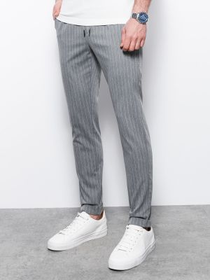 Pruhované kalhoty Ombre šedé