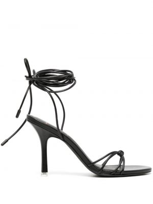 Usnjene sandali iz semiša Black Suede Studio črna