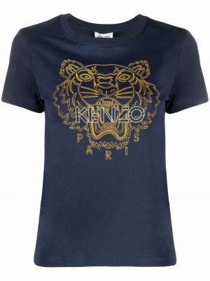 Camiseta con estampado con rayas de tigre Kenzo azul