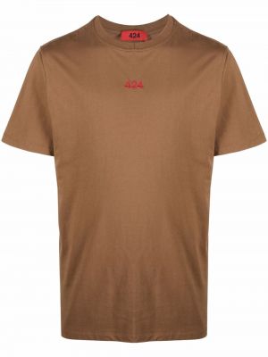 Camiseta de cuello redondo 424 marrón