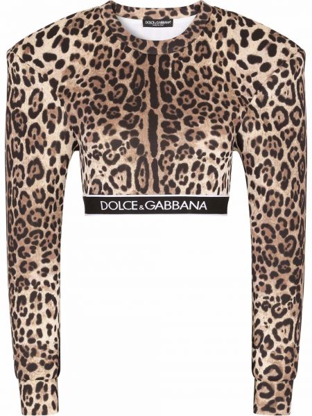 Top con estampado leopardo Dolce & Gabbana marrón