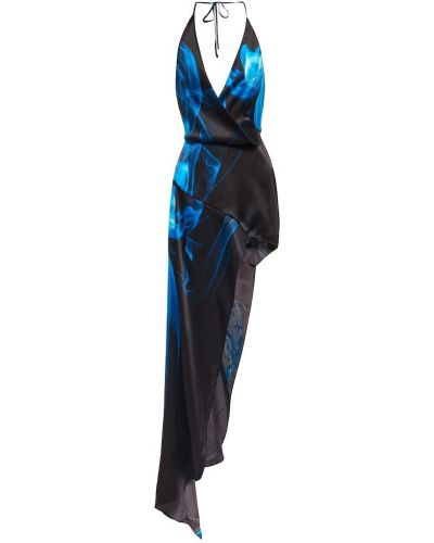 Satynowa sukienka midi asymetryczna David Koma