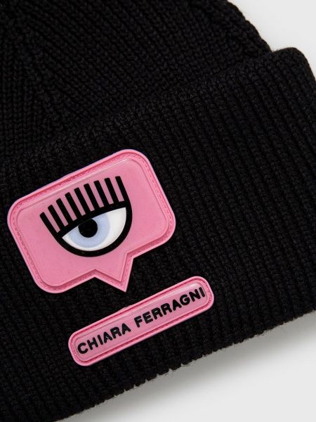 Vlněný klobouk Chiara Ferragni černý