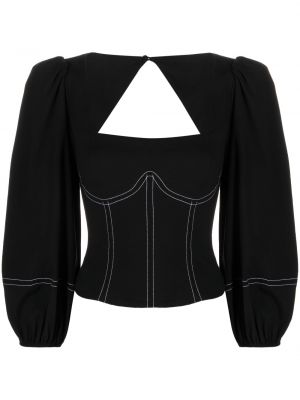 Памучна блуза Reformation черно