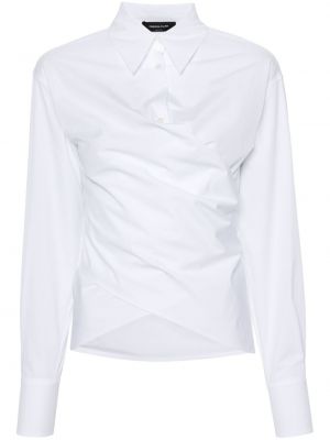 Ασύμμετρο βαμβακερό πουκάμισο Fabiana Filippi λευκό