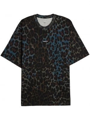 T-shirt di cotone con stampa leopardato Oamc