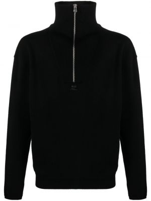 Пуловер бродиран с цип Courreges черно