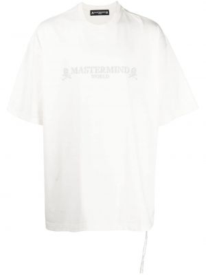 Pamut hímzett póló Mastermind World fehér
