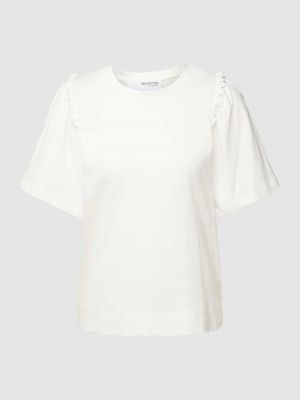 Koszulka w jednolitym kolorze Selected Femme biała