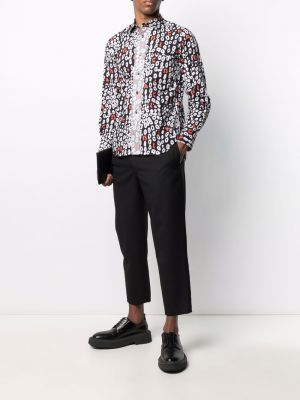 Kokvilnas krekls ar apdruku ar leoparda rakstu Black Comme Des Garçons melns