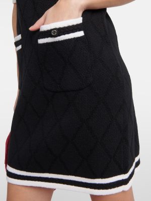 Mini vestido de lana a rayas Gucci negro