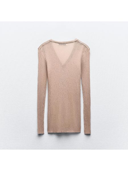 Атласный свитер Zara розовый