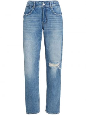 Puuvillased sirged teksapüksid Karl Lagerfeld Jeans sinine