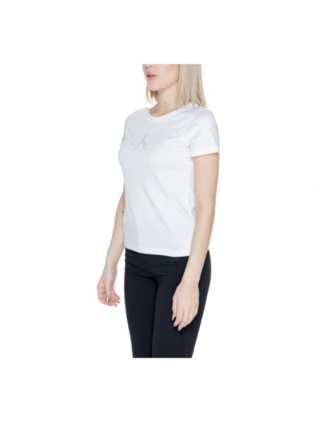 Camiseta de raso Calvin Klein Jeans blanco