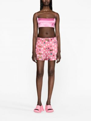 Seiden shorts mit print Versace pink