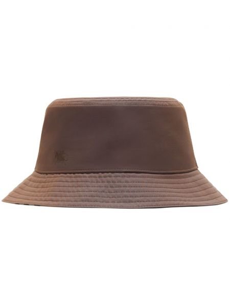 Двустранна памучна шапка Burberry кафяво