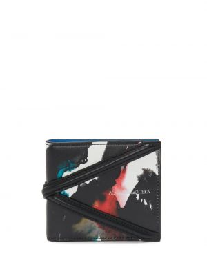 Peňaženka s potlačou s abstraktným vzorom Alexander Mcqueen čierna