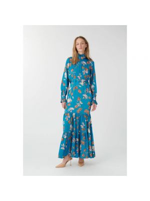 Sukienka długa w kwiatki Dea Kudibal niebieska