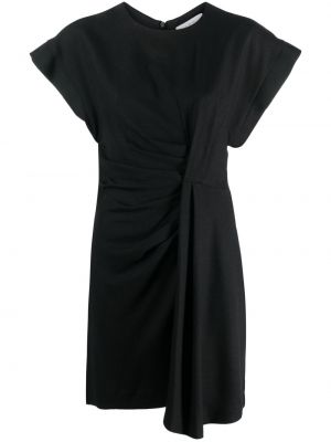 Koktejl obleka z draperijo Iro črna
