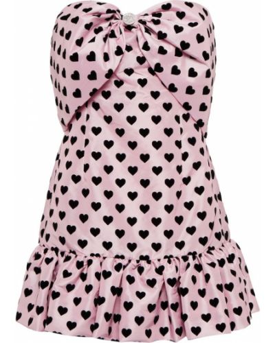 Mini šaty z nylonu s potiskem Loveshackfancy - růžová