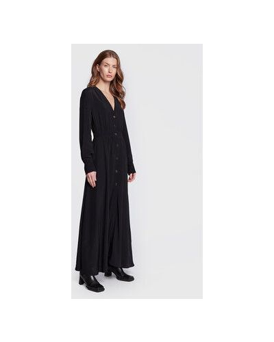 Priliehavé košeľové šaty Sisley čierna