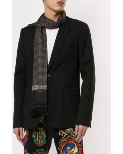 Pañuelo con flecos con estampado Dolce & Gabbana negro