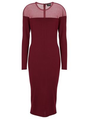 Jedwabna sukienka midi z kaszmiru Tom Ford czerwona